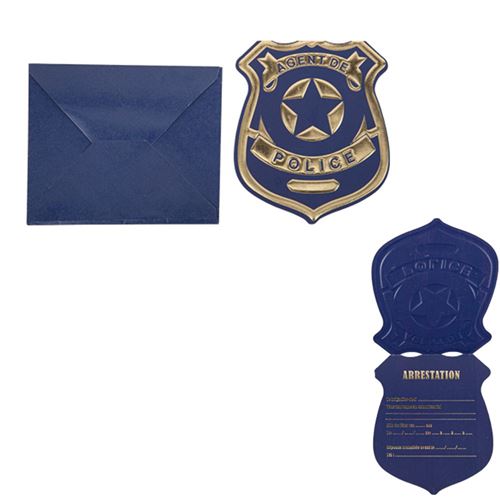 8 cartons invitation enveloppes police 10.5x12cm - 91493