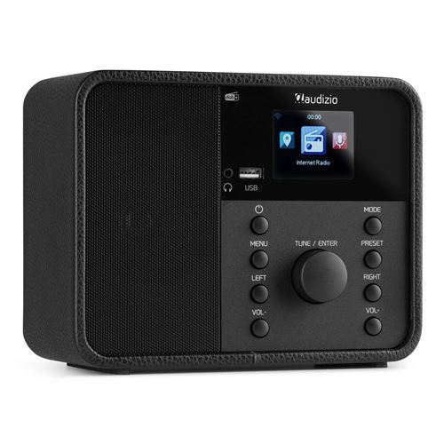 Audizio Nardo Radio Réveil Internet Dab+ & Fm, Bluetooth, Météo - Noir