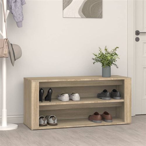 Non Communiqué Chêne Sonoma Étagère À Chaussures 100X35x45cm Bois D Ingénierie