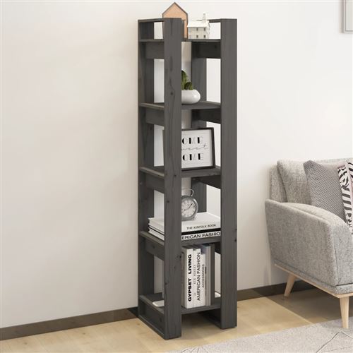 Non Communiqué Gris Vidaxl Bibliothèque/Séparateur De Pièce 41X35x160 Cm Pin Massif813871