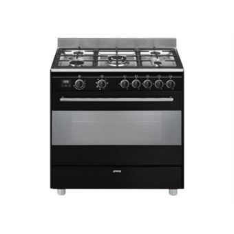 Smeg Concerto BG91CTN2 - Cuisinière - pose libre - largeur : 90 cm - profondeur : 60 cm - avec système auto-nettoyant - noir