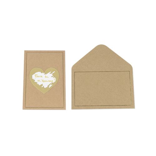 5 cartes à gratter avec enveloppes 15x10cm kraft - 78694