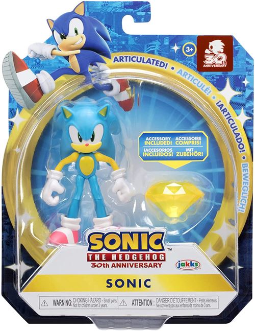 Sonic The Hedgehog - 40901 - Figurine articulée 11 cm - Sonic avec émeraude Jaune du Chaos