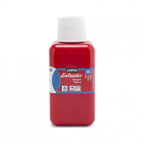  Pot de peinture pour tissu - Textile - Vermillon - P&eacute;b&eacute;o - Setacolor - 250ml 