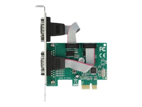 Non Communiqué Vert Delock Pci Express Card To 2 X Serial Rs-232 - Adaptateur Série - Pcie 1.1 Profil Bas - Rs-232 X 2