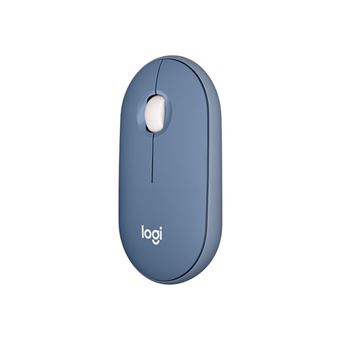 Logitech Pebble M350 Souris sans fil avec Bluetooth ou Recepteur 2.4 GHz, Silencieuse - Blueberry