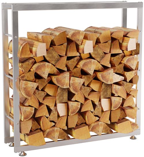 CLP Porte-bûches Keri en acier inoxydable , Acier inoxydable/25x100x100 cm
