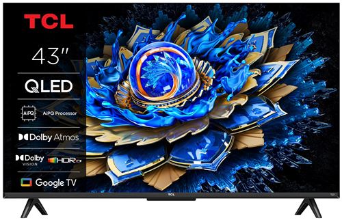 Téléviseur TCL 43T69C QLED 4K Ultra HD 43 pouces Smart TV Google TV