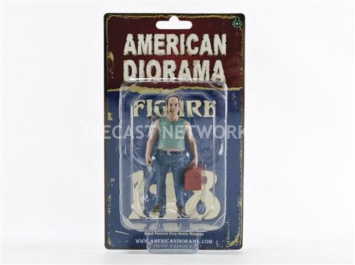Voiture Miniature de Collection AMERICAN DIORAMA 1-18 - FIGURINES Mecanicien - Sam - Blue - 38180