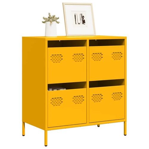 Vidaxl Jaune Buffet Moutarde 68X39x73,5 Cm - Image 3