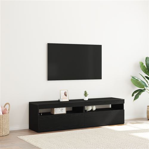 VIDAXL - Meuble TV - Ensemble de 2 - Noir - 75x35x40 cm - Image 2