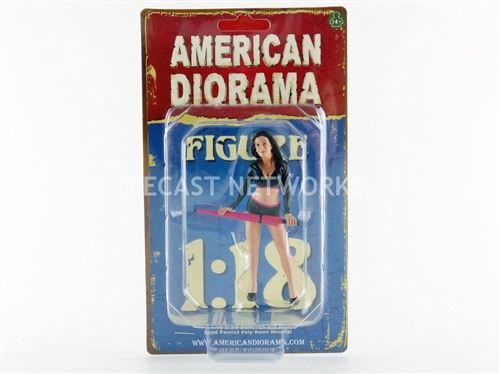 Voiture Miniature de Collection AMERICAN DIORAMA 1-18 - FIGURINES Umbrella Girl I - Black / Rose - 77435