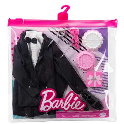 Barbie Ken Fashion Pack - GWF11 - Ensemble tenue de marié - Pantalon + veste smoking + 6 accessoires