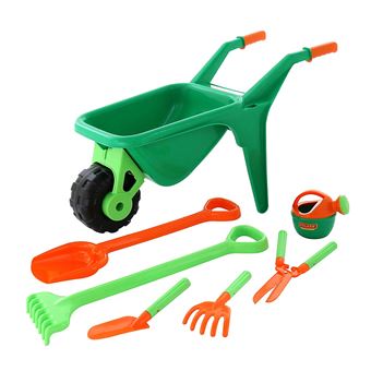 Brouette Enfant Métal Rouge/Gris ASC - 20kg Capacité - Jeu Extérieur Éducatif