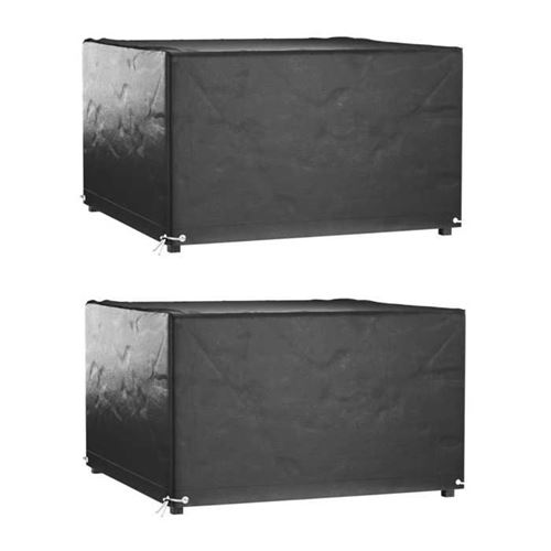Vidaxl Noir Housses De Salon De Jardin 2 Pcs - Image 3