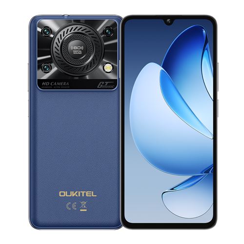 OUKITEL C60 Pro Téléphone Portable 6.88 , 10000mAh, 24(8+16)Go+256Go, 13MP+5MP,Empreinte digitale,NFC,Dual SIM 4G smartphone-298g-Bleu