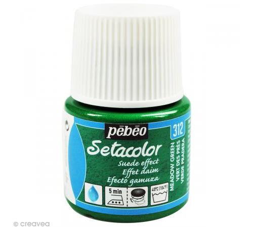 Peinture textile setacolor opaque effet daim - vert - 45 ml 295312
