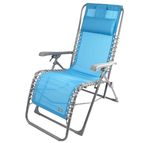 Chaise longue Aktive Textilène Bleu 160 x 76 x 52 cm