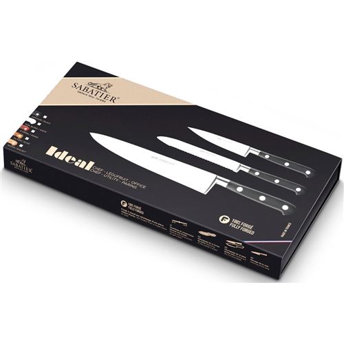 Coffret 3 couteaux forgés rivets inox Lion Sabatier 804480