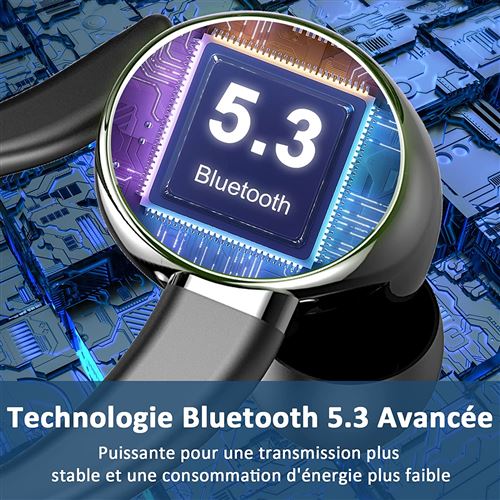 Oreillette Bluetooth sans Fil, Main Libre Bluetooth 5.3 Oreillette