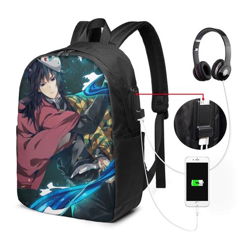 sac à dos-Ergonomic Cartoon print port de charge usb 17x12x6.5in multicolore The Blade of Demon Slayer Sorrowing Islet Xing Ming-211
