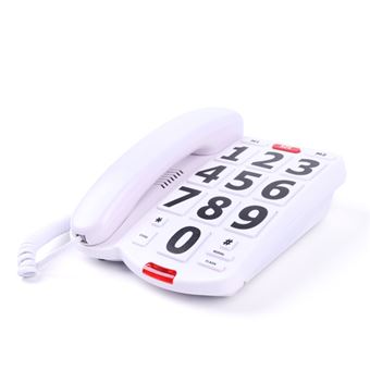 Telephone a grandes touches + SOS - Vivatel - Blanc - 1