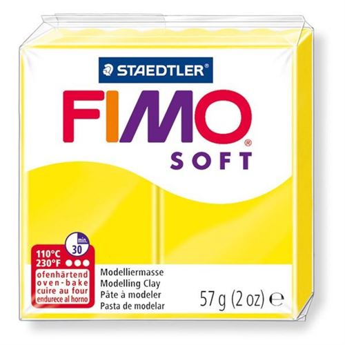 Pâte Fimo soft Jaune citron 10 - 56 gr