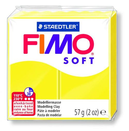 Pâte Fimo soft Jaune citron 10 - 56 gr