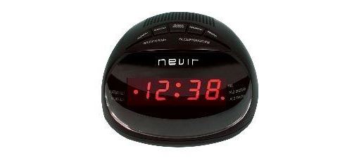 Réveil Radio Nevir Nvr-333 Numérique Noir Double Alarme
