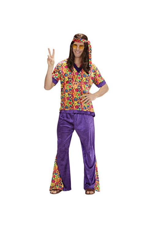 Costume Hippie Homme Velours - Multicolores - M