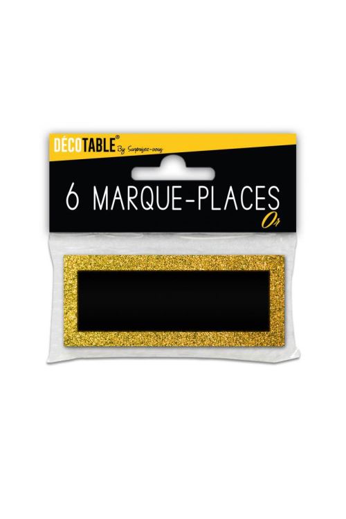 6 Marques-places Paillettes Différents Coloris - Or