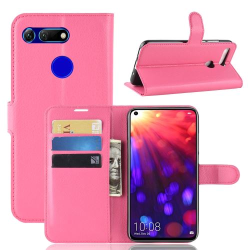 Etui en PU litchi rose pour votre Huawei Honor View 20/Honor V20