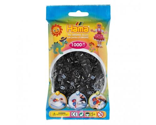 Sachet de 1000 perles midi noir - hama