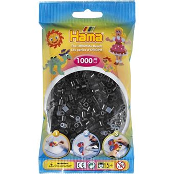 Sachet de 1000 perles midi noir - hama - 1