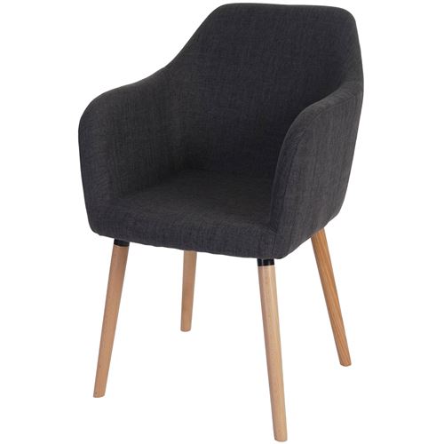 Chaise de séjour / salle à manger Malmö T381 tissu, gris