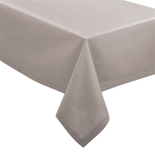 Atmosphera - Nappe rectangulaire Jane en coton - 240x140 cm - Gris clair - Jane