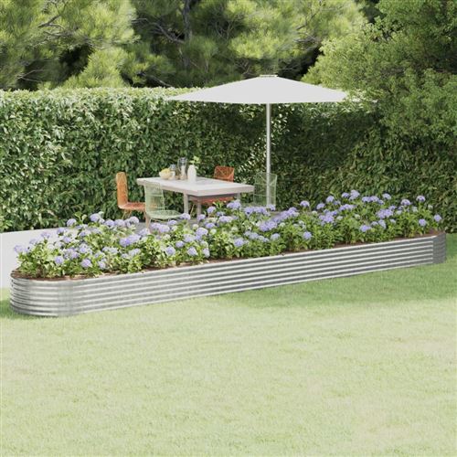 vidaXL Lit surélevé de jardin Acier enduit de poudre Argenté319017