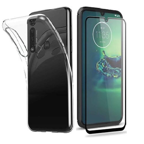 Coque et Verre trempé total écran Moto G8 Plus