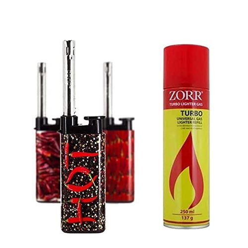 pack de 3 allume gaz piment et recharge de gaz