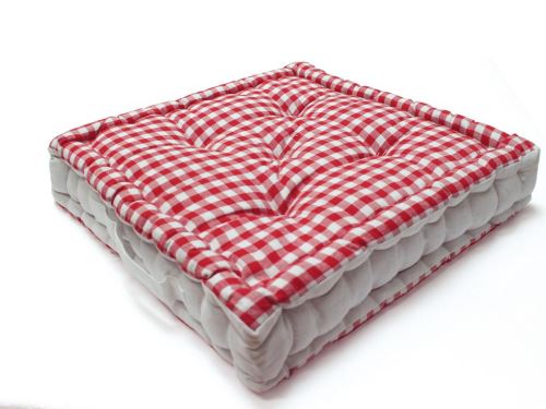 Coussin de sol en coton VICHY Rouge