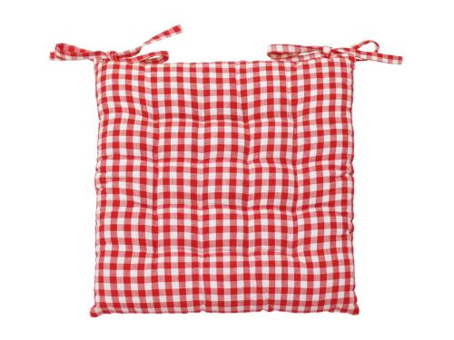 Dessus de chaise capitonné en coton VICHY Rouge