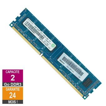 Barrette Mémoire 2Go RAM DDR3 Ramaxel RMR1870KF48E8F-1333 DIMM PC3-10600U - 1