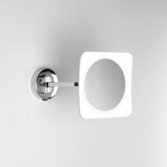 Miroir Grossissant Lumineux Mural Mascali Carre Led Chrome