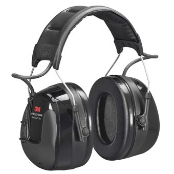 Radio FM Peltor WorkTunes Pro 3M - Casque antibruit en serre-tête avec entrée MP3 - Atténuation 32 dB - 1 x casque double fonction musique / antibruit en noir - 1