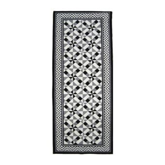 Utopia Tapis De Couloir Carreaux De Ciment Noir Gris Et