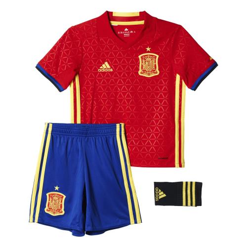 Adidas Domicile Espagne 2016 rouge foncé/jaune brillant - bleu roi/bleu foncé 3/4 ans Ensemble Enfant Mixte