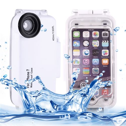 (#52) For iPhone 8 & 7 40m Waterproof Diving Housing PC + ABS Protective Case (White)