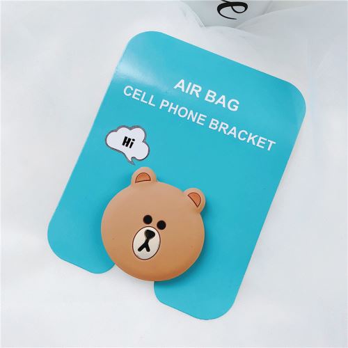 Support de téléphone mignon de bande dessinée universelle Ours brun clair en silicone