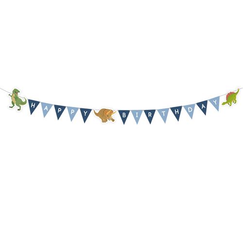 Amscan ligne de drapeau Happy Dinosaur 180 cm papier bleu