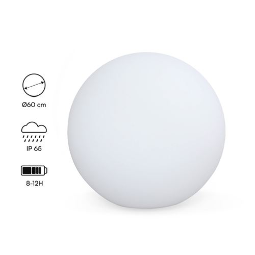 Sweeek Boule LED 60cm – Sphère décorative lumineuse Ø60cm blanc chaud commande à distance